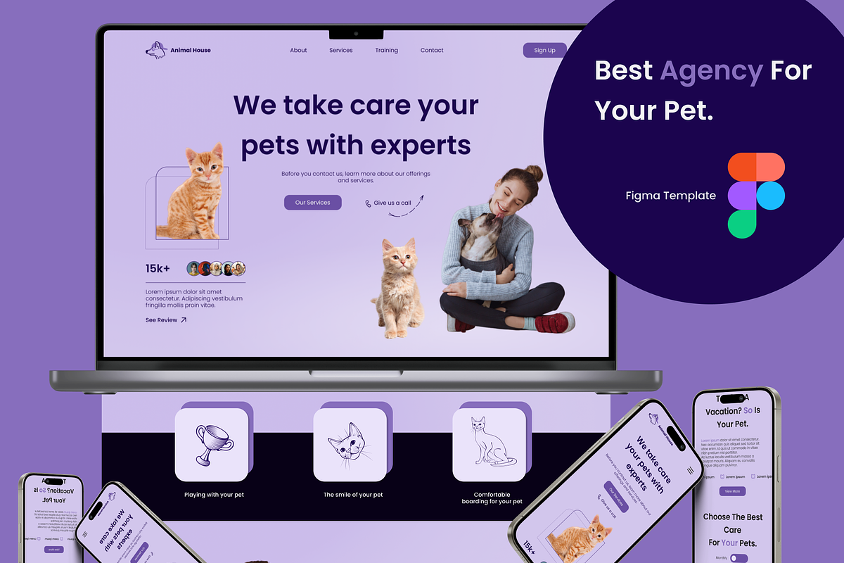 Agency Pet - Landing Page Kit, a Landing Page Template by Website Template (Photo 1 of 3)