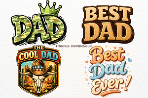 Western Dad Clipart Father's Day PNG, a Seasonal Illustration by SugarCloudStudioArt