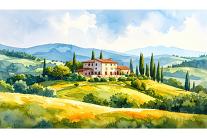Tuscany-style villa nestled in green, a Nature Photo by Igor Tichonow
