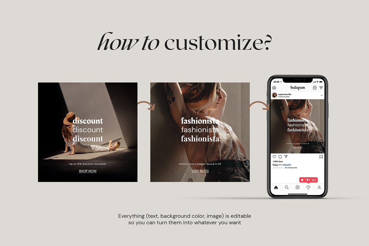 Online Stores Social Media Templates, a Social Media Template by September 5th (Photo 19 of 21)