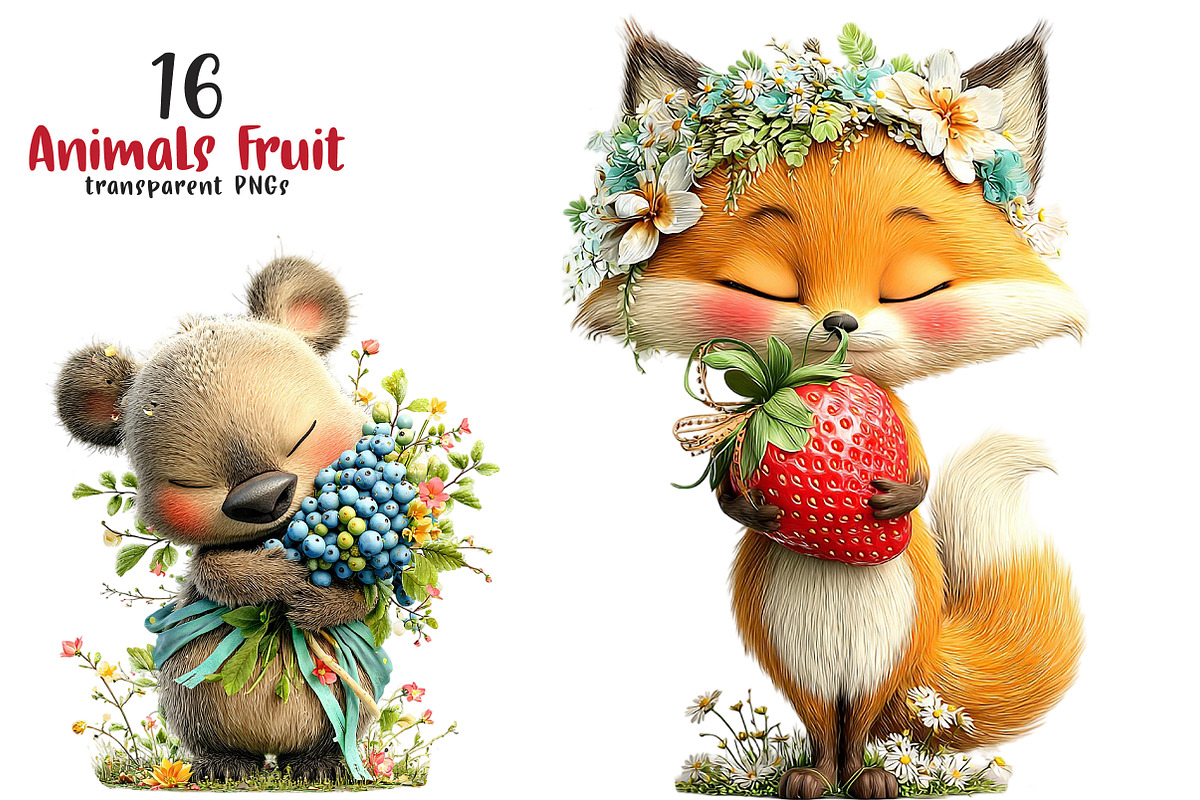 Whimsical Animals Clipart Bundle, a Transportation Illustration by SinaCreation (Photo 1 of 7)