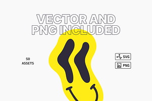 Warped Smiley Face Vector Pack