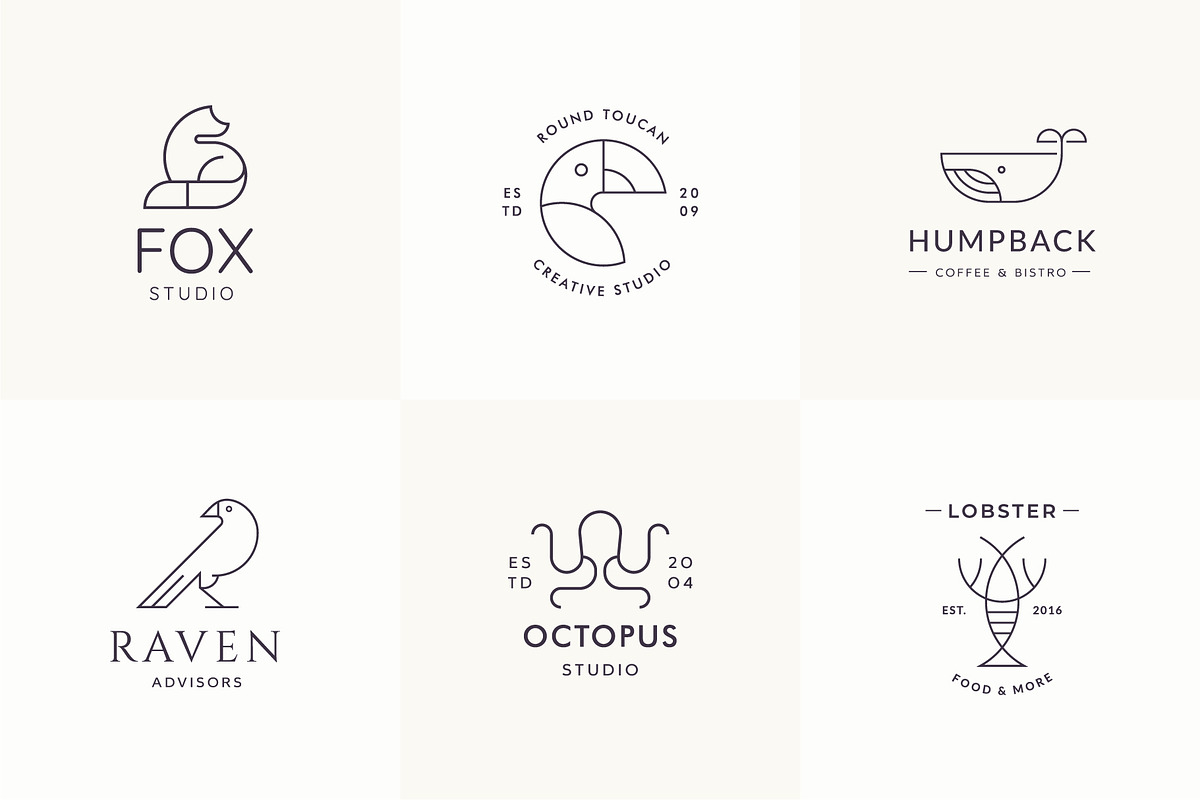 Animals - Outline Icons & Logos, a Branding & Logo Template by Paulina Sara Design (Photo 8 of 12)