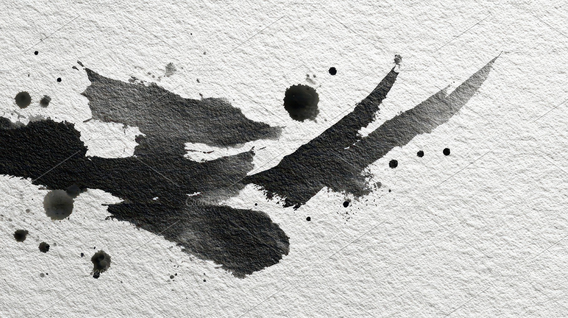 Black ink splashes on texture, a Photo by Pavel_design