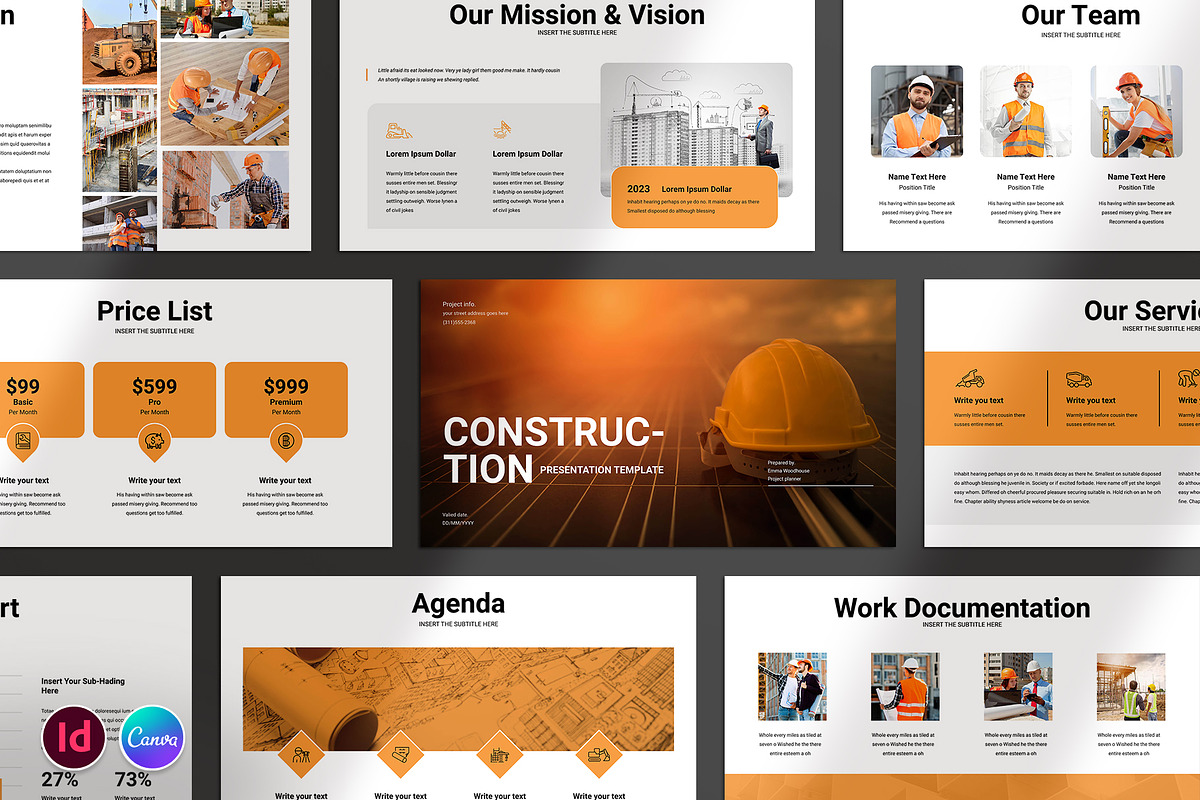 Construction Presentation Template, a Presentation Template by ...