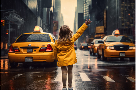 Independent girl take taxi. Generate, a Person Photo by Ylivdesign