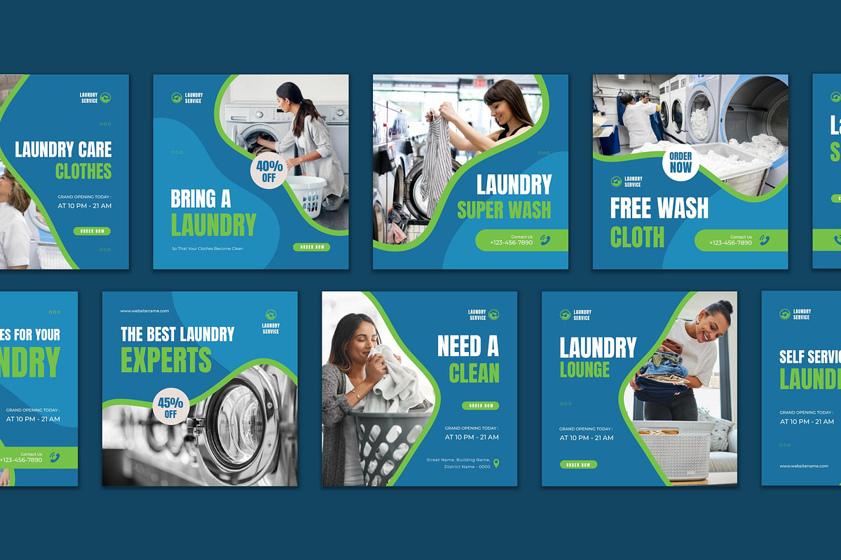 Laundry Service Instagram Post, a Social Media Template by CavenArt (Photo 5 of 5)