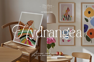 Hydrangea ~ Frame & Poster Mockups, a Household Mockup by The Bambi Collective