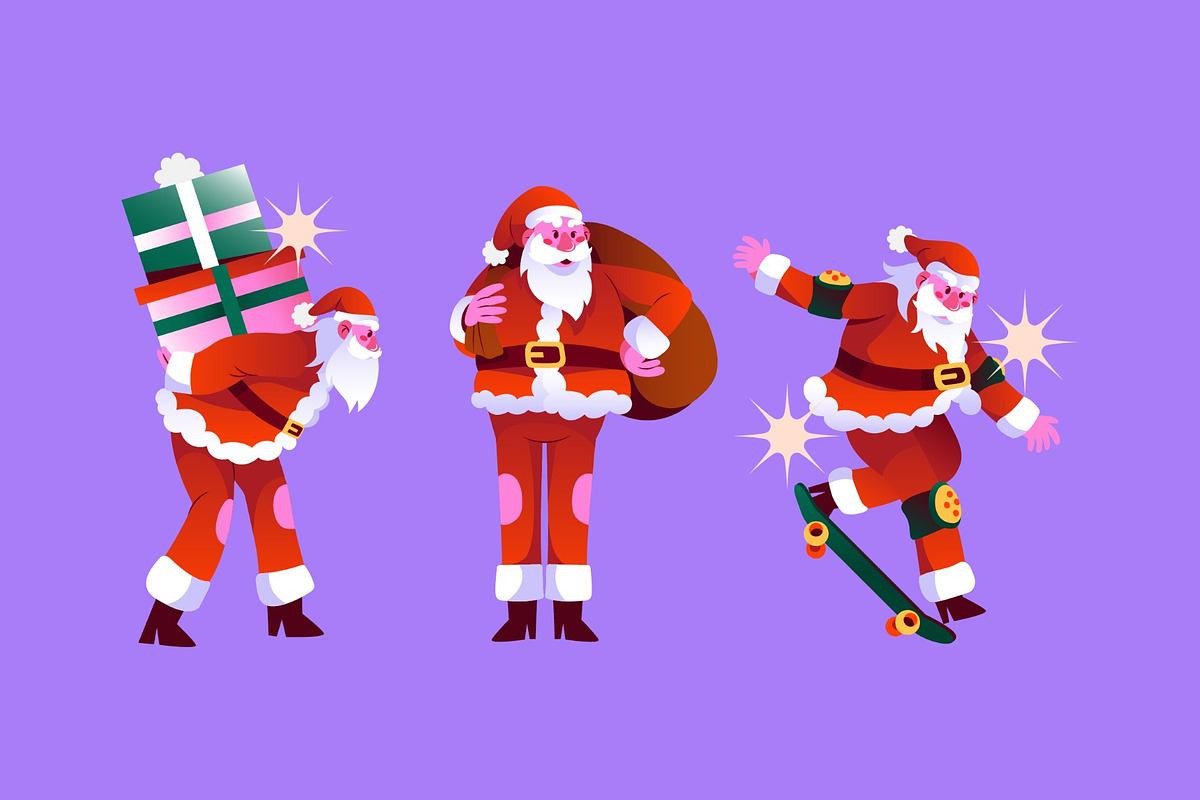 Santa Character Asset Illustration, an Object Illustration by graphicook (Photo 2 of 3)