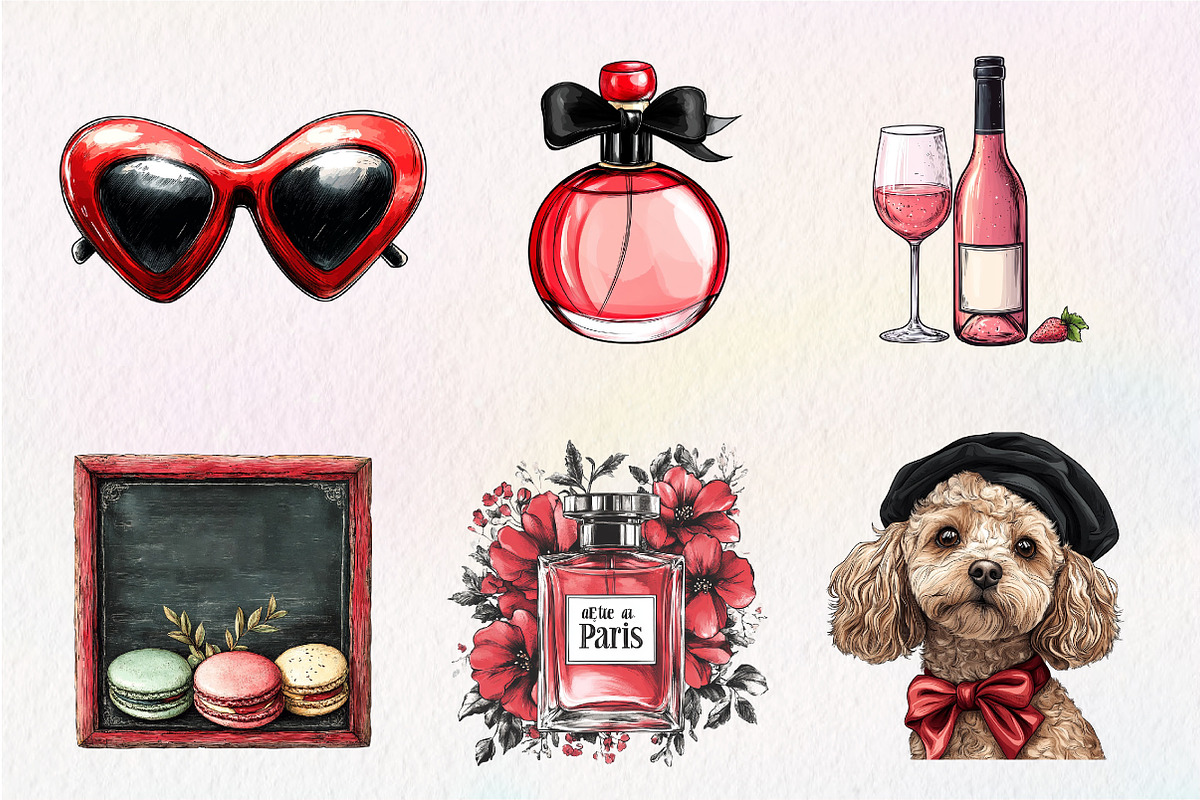 Parisian Summer Clipart, an Illustration by CreationArt (Photo 4 of 5)