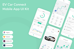 EV Car Connect Mobile App UI Kit