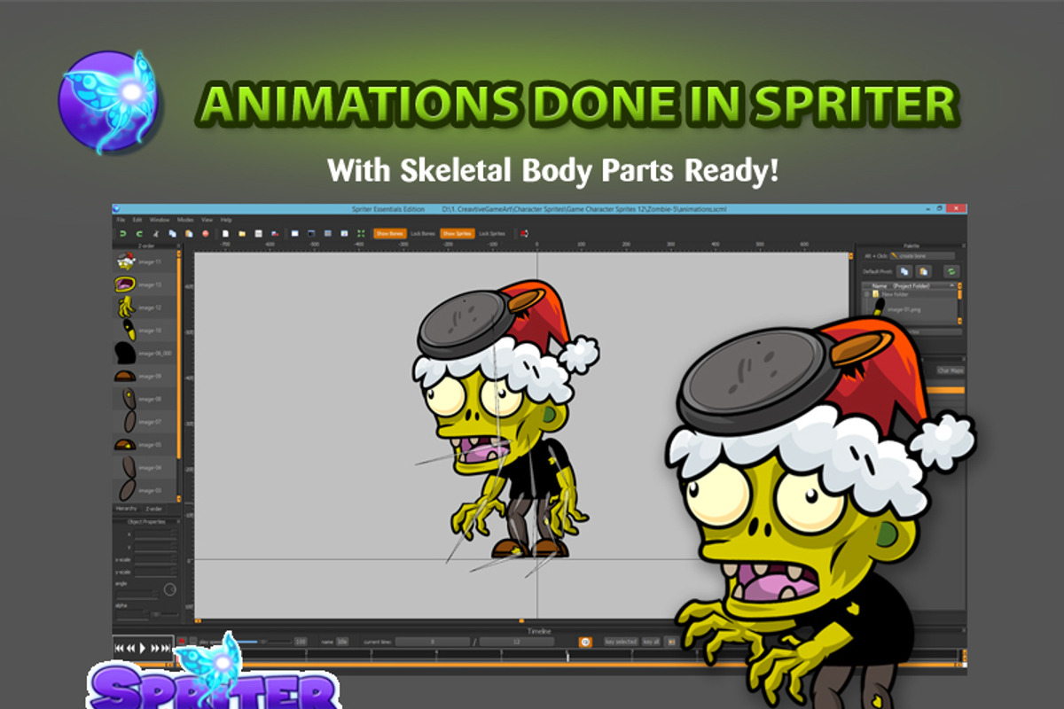 Christmas Zombies Character Sprites, an Illustration by CreativeGameArt (Photo 4 of 4)