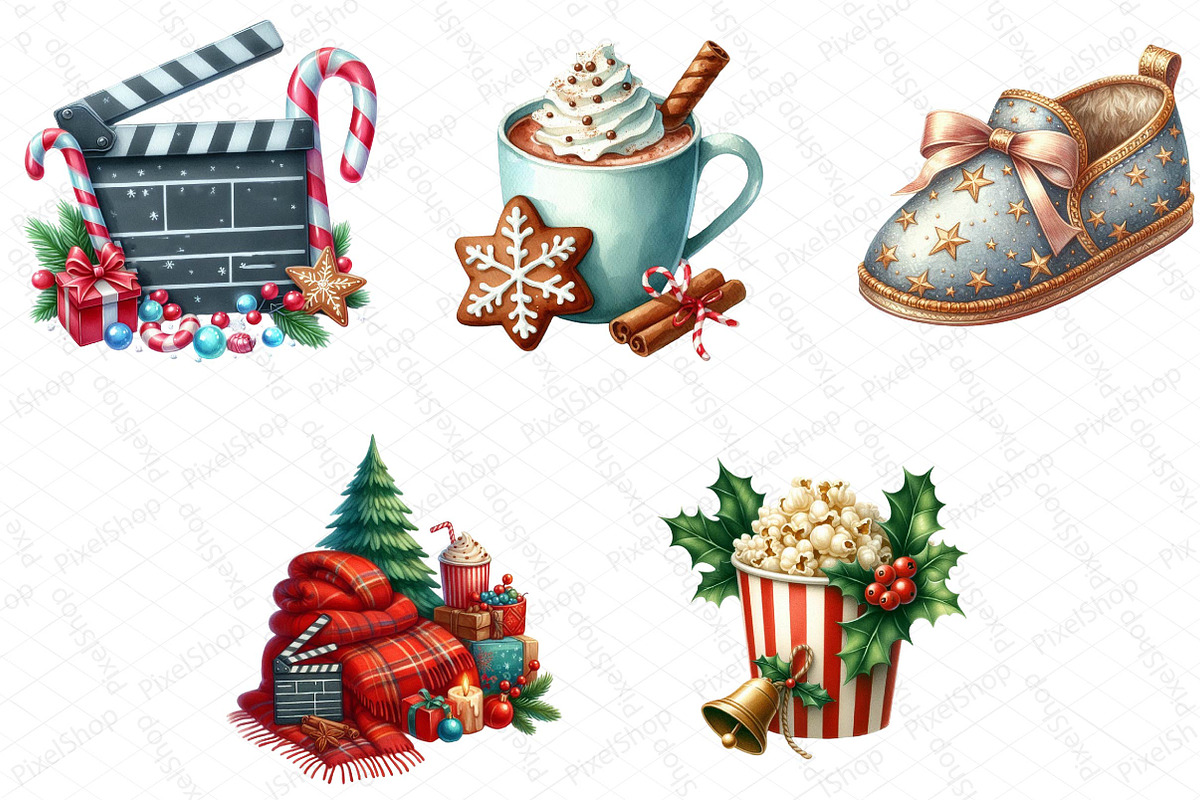 Christmas Movie Night Clipart, an Illustration by DreamPrint404 (Photo 3 of 4)