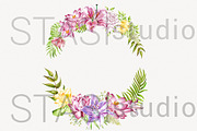 Pink & Yellow Floral Wreath Clipart, a Decorative Illustration by STASIstudio (Thumbnail 4 of 4)