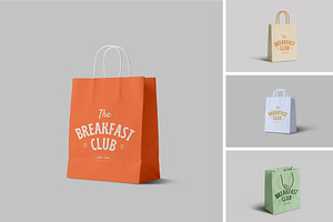 Realistic Paper Bag Mockup PSD