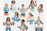Fitness Girl Clipart Collection, a Sport Illustration by GlamArtZhanna (Thumbnail 8 of 8)