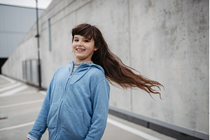 Outdoor portrait of young girl with, a Nature Photo by HalfPoint