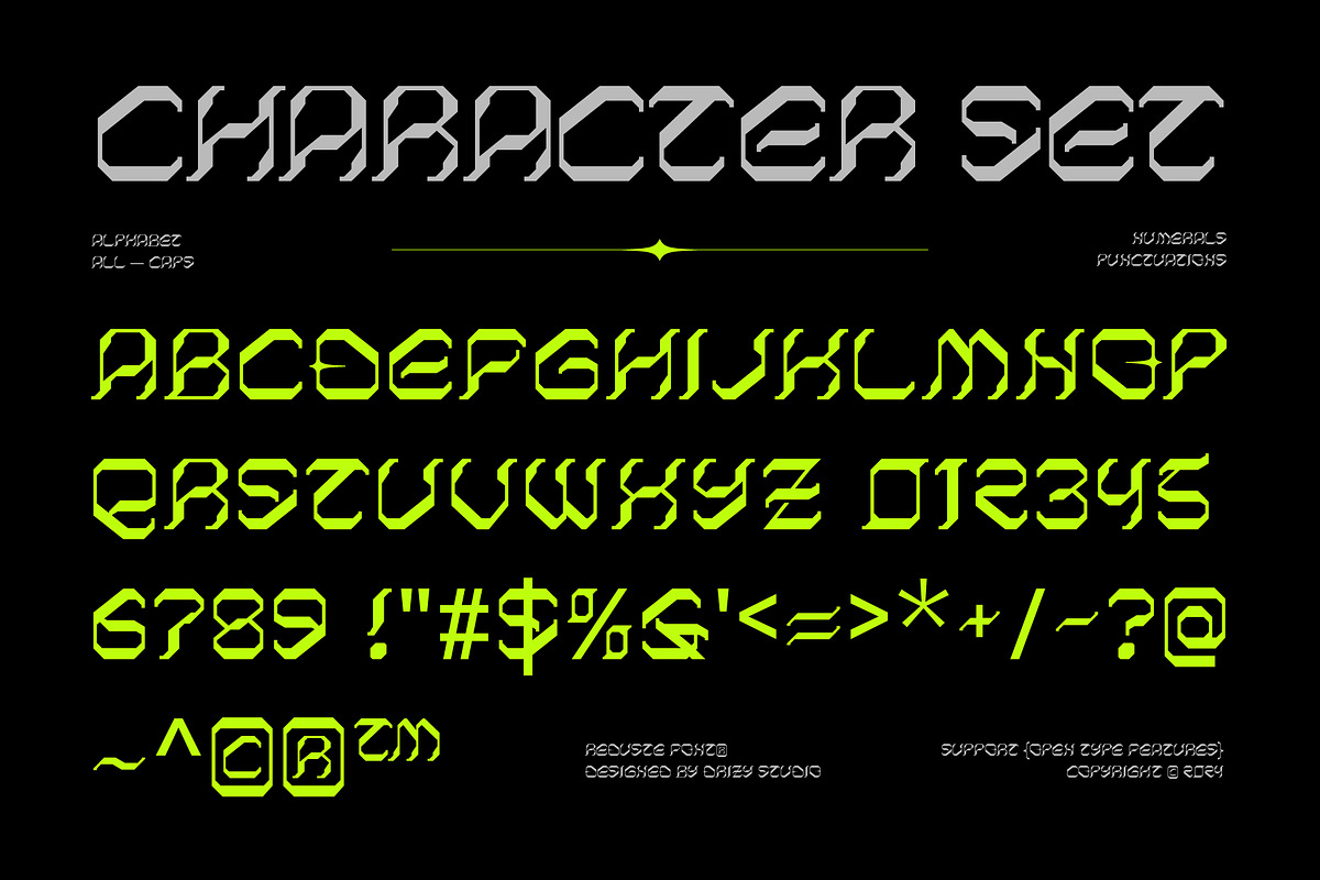 Reduste – Dark Techno Sci-Fi Font, a Sans Serif Font by Drizy (Photo 4 of 10)