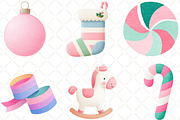 Pastel Christmas Clipart, an Illustration by Black Bird Studio (Thumbnail 4 of 6)