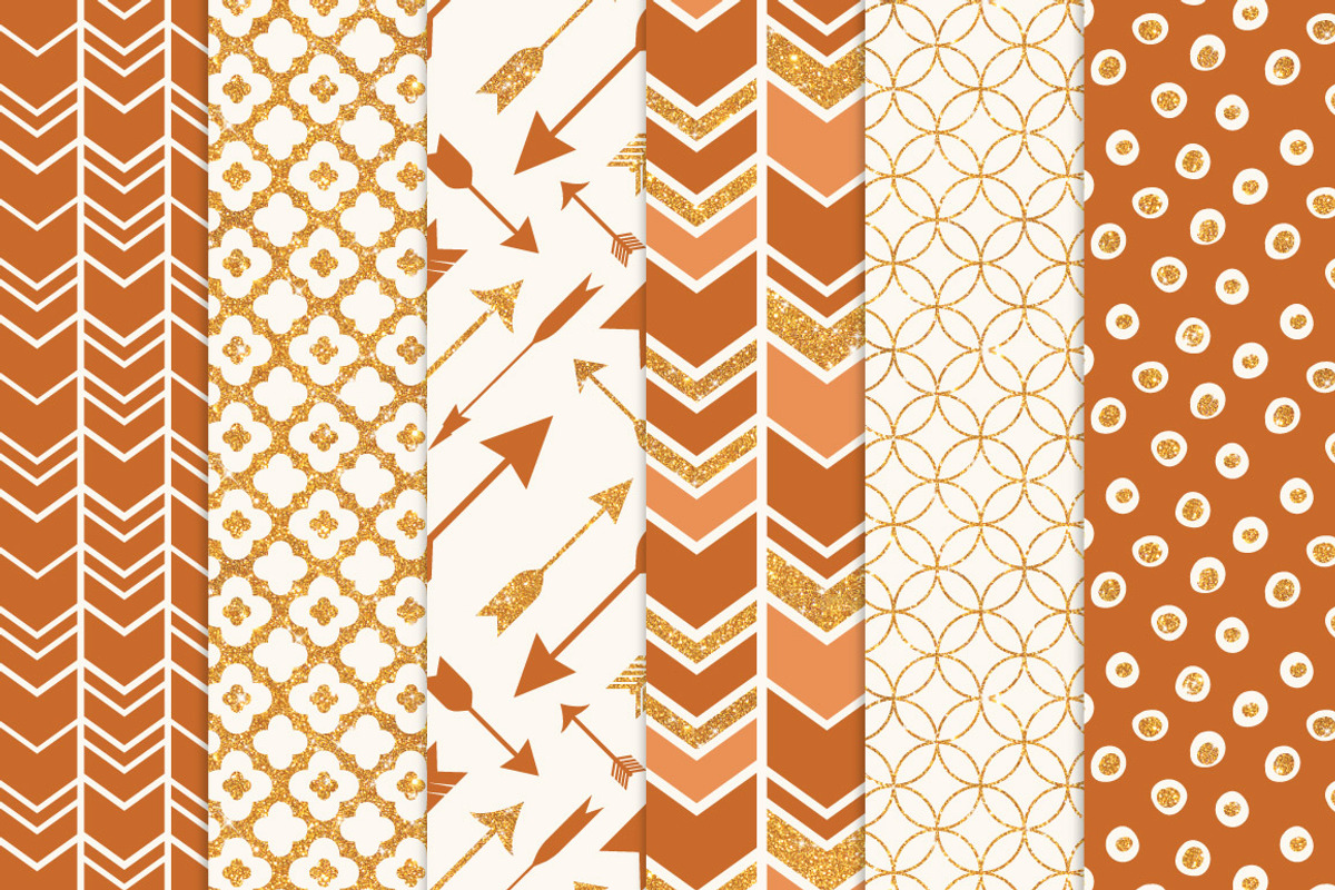 Pumpkin Glitter Patterns, a Pattern Graphic by Amanda Ilkov (Photo 3 of 3)