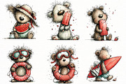 Whimsical summer teddy bear Clipart, an Illustration by Designworld (Thumbnail 4 of 6)