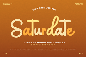 Saturdate - Monoline Script Font