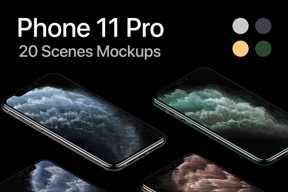 Phone 11 Pro - 20 Mockups Scenes, an iPhone Mockup by Asylab (Photo 1 of 38)