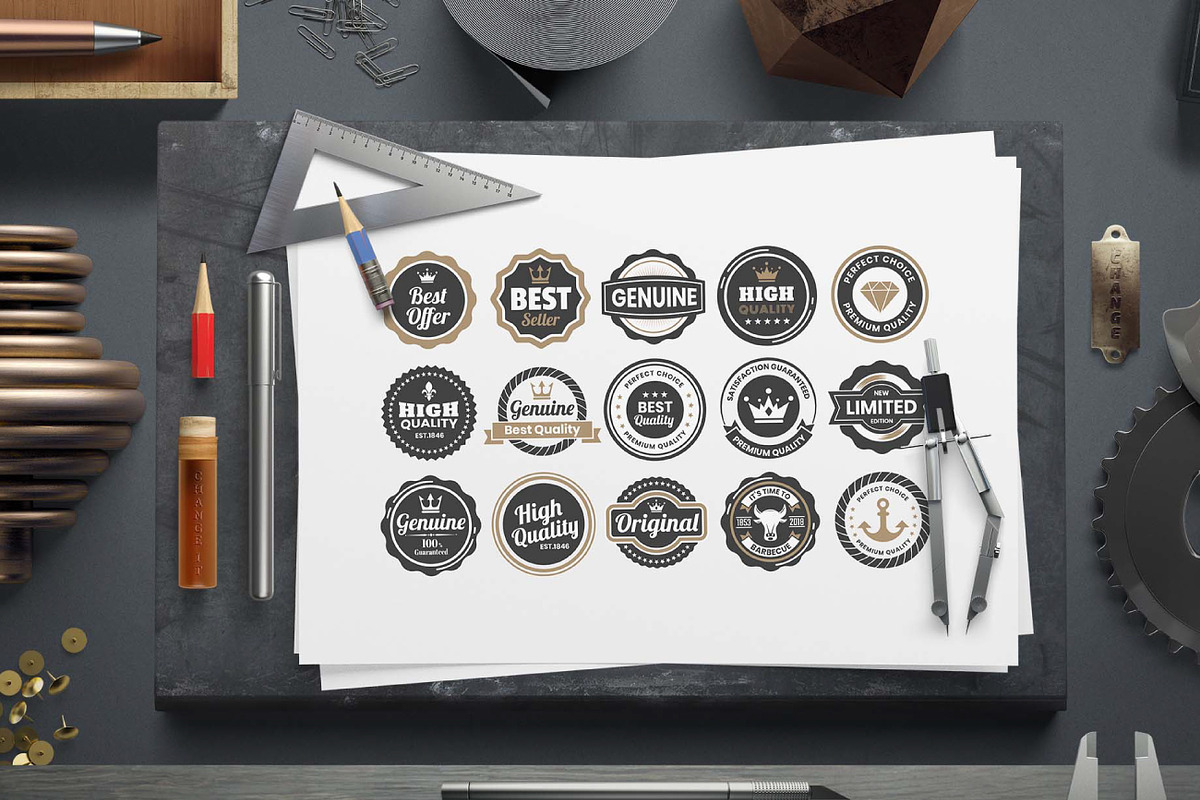1207 Vintage Badge & Objects, a Branding & Logo Template by Toonsteb (Photo 24 of 24)