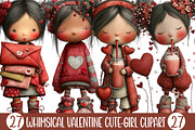 Whimsical Valentine Cute-girl, an Illustration by Designking (Thumbnail 1 of 5)