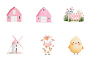 Watecolor Cute fram clipart, an Illustration by CreationArt (Thumbnail 6 of 6)