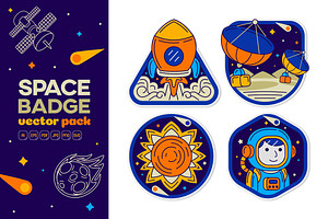 Space Badge Vector Pack 02