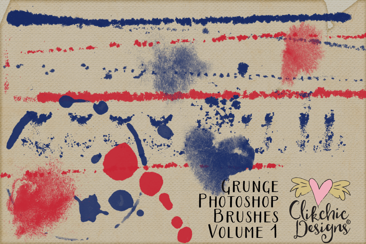 Grunge Texture Photoshop Brushes V1, a Brush Add-On by Clikchic Designs (Photo 3 of 4)