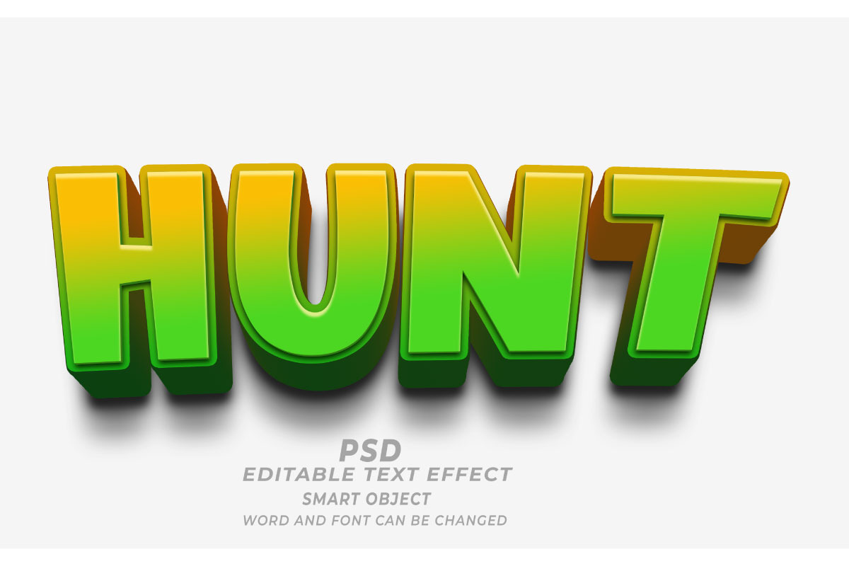 PSD Hunt Editable Text Effect, a Layer Style Add-On by TrueVector