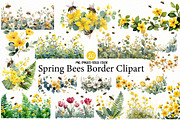 Spring Bees Border Clipart, an Illustration by Designworld (Thumbnail 1 of 6)
