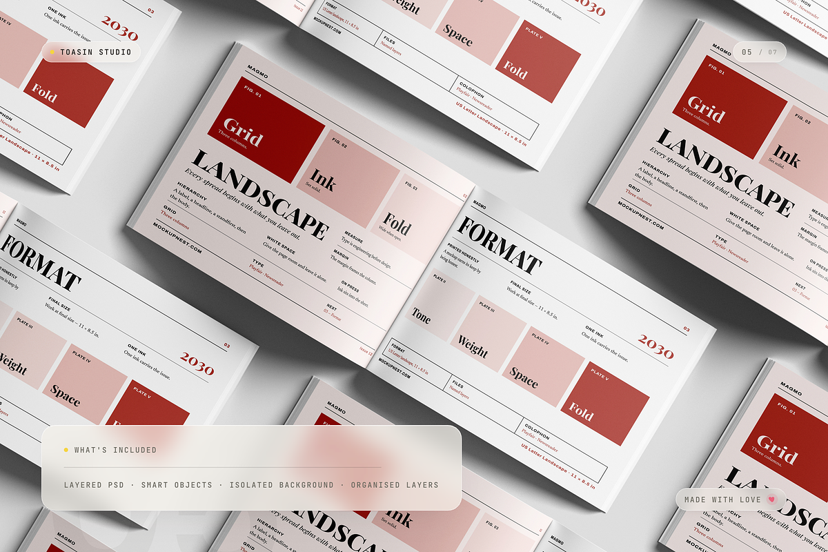 Landscape Magazine Mockup, a Books & Magazine Mockup by Toasin Studio (Photo 5 of 7)