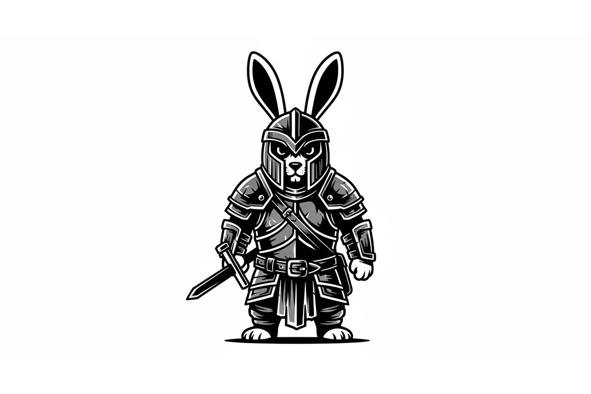 Warrior Bunny Knight Silhouette, an Illustration by jahid234 (Photo 10 of 49)