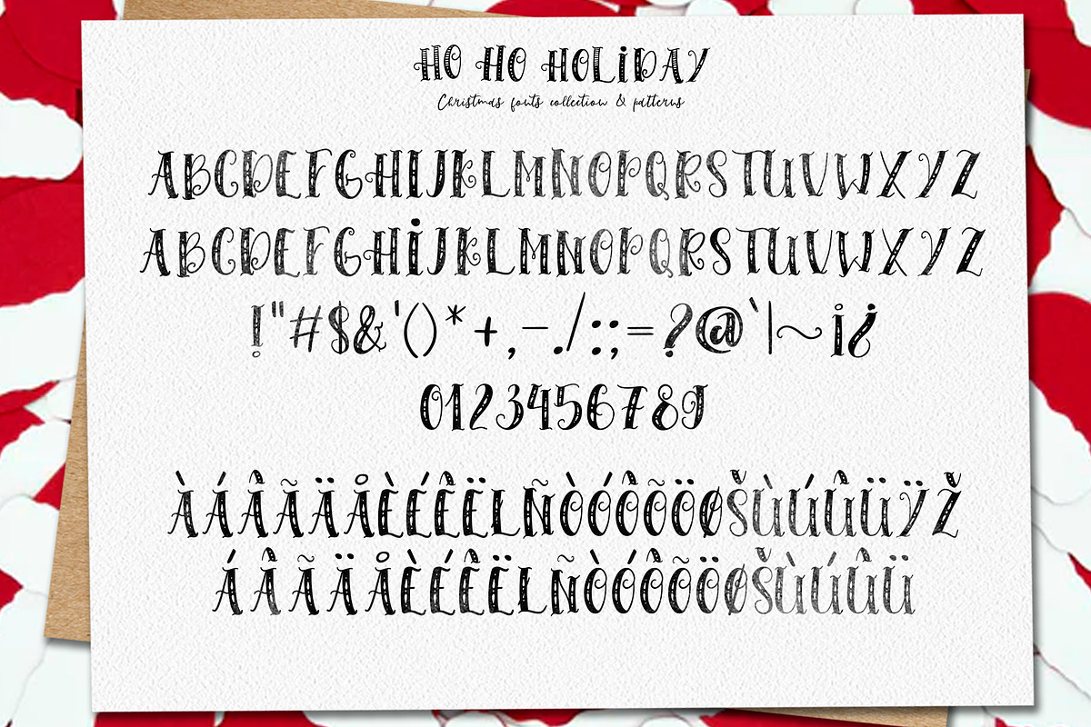 HoHoHolidayFonts collection&patterns, a Script Font by CallMeStasia (Photo 12 of 16)