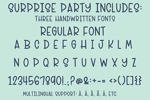 Surprise Party, Fun Birthday Fonts