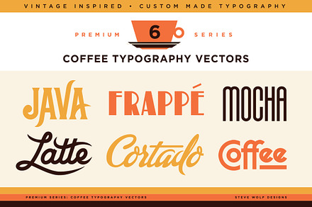 Coffee Typography Vectors