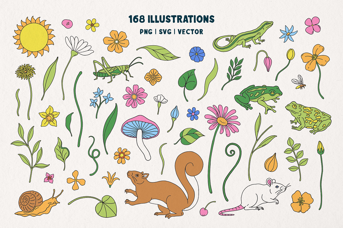 Spring Garden Vector Collection, a Pattern Graphic by rouxsupplyco (Photo 6 of 15)