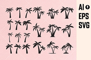 Palm Trees Vector, Palm Eps, Svg, Ai