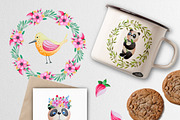 Watercolor Panda and flowers, an Animal Illustration by rosypatterns (Thumbnail 5 of 5)