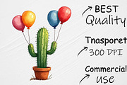 Watercolor Cute Cactus Clipart, an Illustration by CrexoraLab (Thumbnail 4 of 4)
