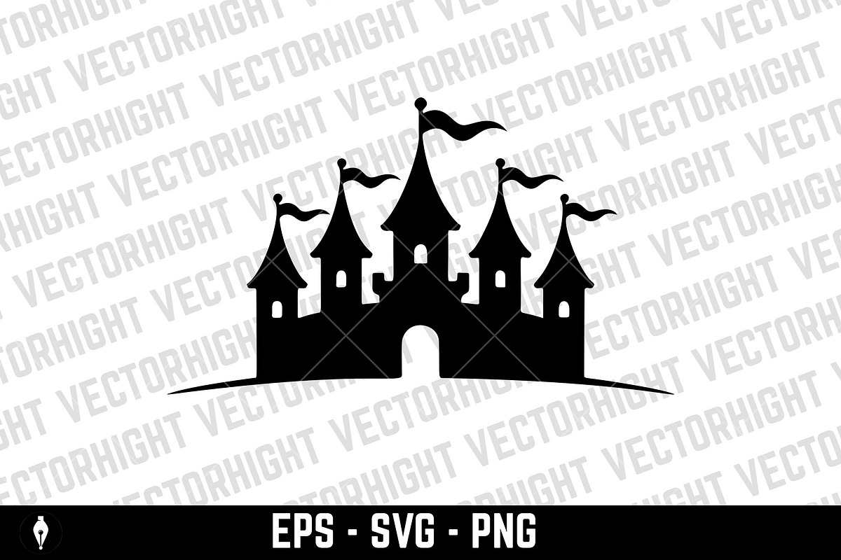 Illustration of castle silhouette, an Object Graphic by Vectorhight