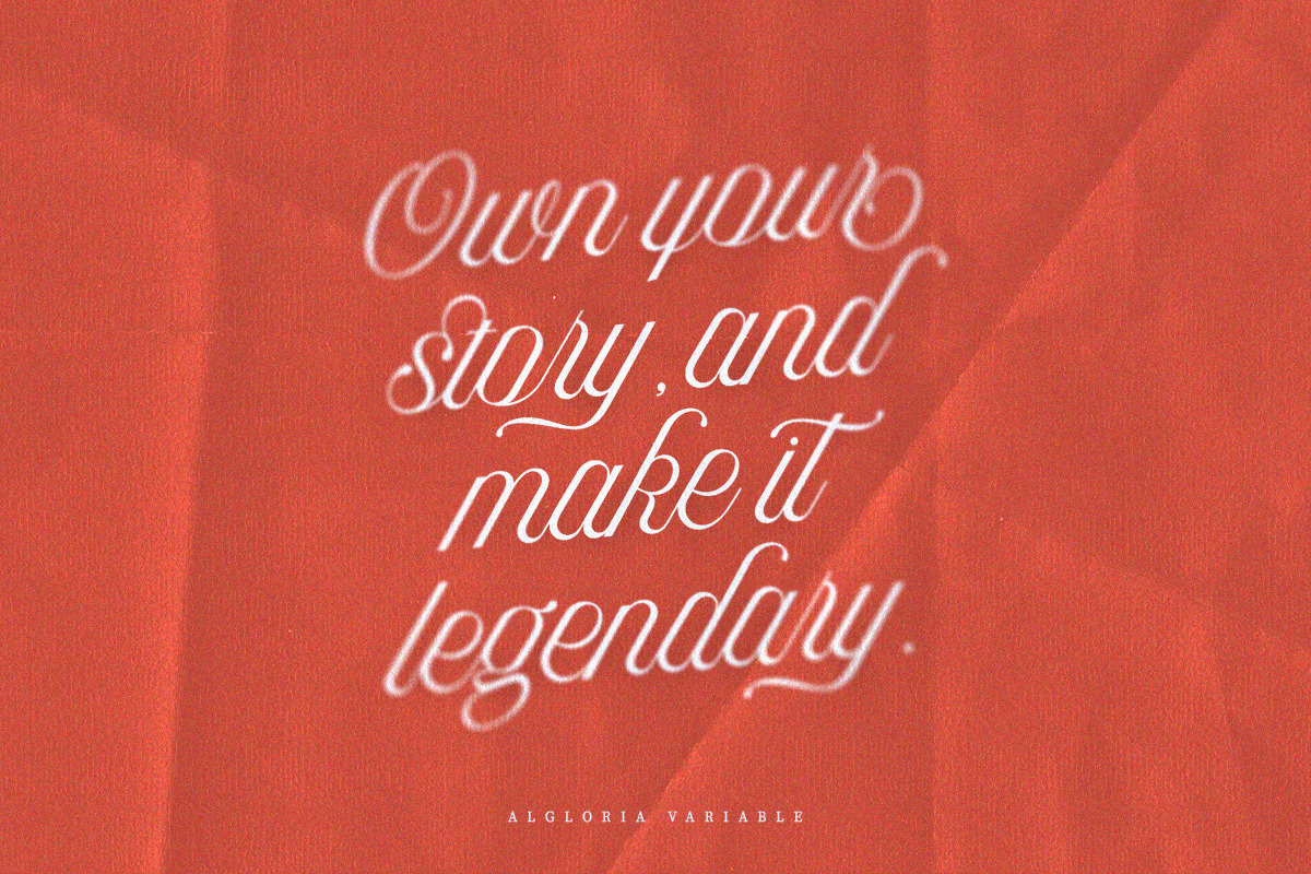 Algloria Script Variable Pro, a Script Font by Letter Fresh (Photo 11 of 15)