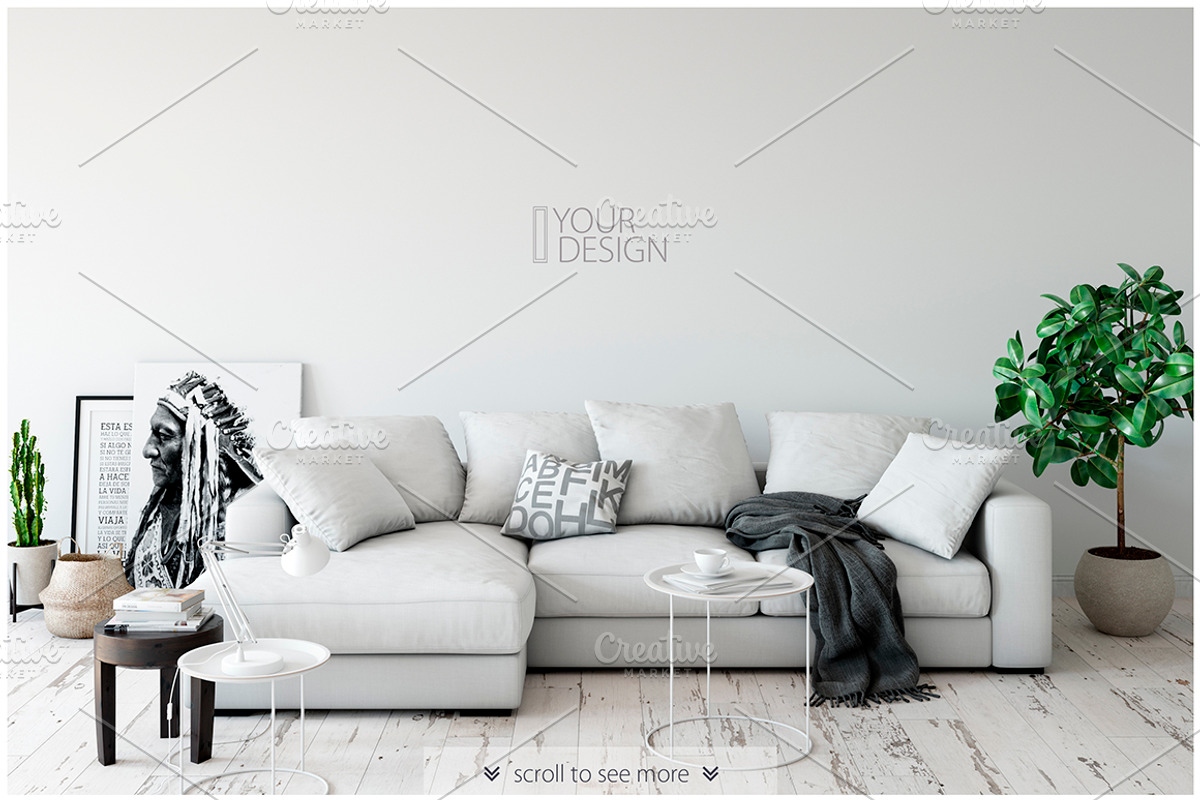 Wall & Frames Mockup - Bundle Vol 4, a Print Template by Yuri-U (Photo 4 of 32)