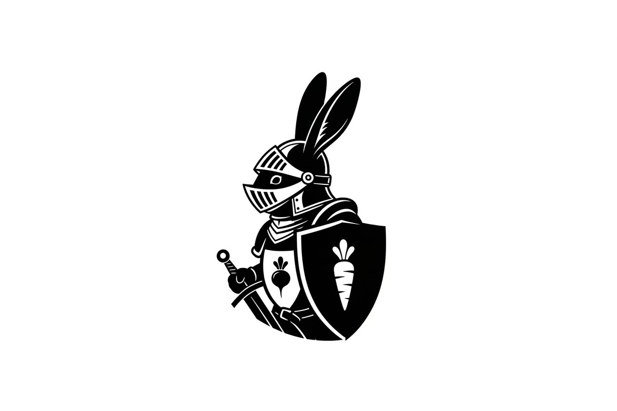 Warrior Bunny Knight Silhouette, an Illustration by jahid234 (Photo 5 of 49)