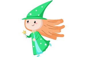 Cute enchantress running with magic, a Person Illustration by SiberianArt