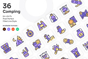 Camping Icons Set - Filled Line, an Icon by Kmg Design (Thumbnail 1 of 3)
