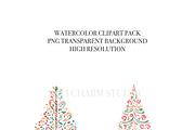 Funny Christmas Tree Clipart Set, a Decorative Illustration by Pati Charm Studio (Thumbnail 4 of 8)